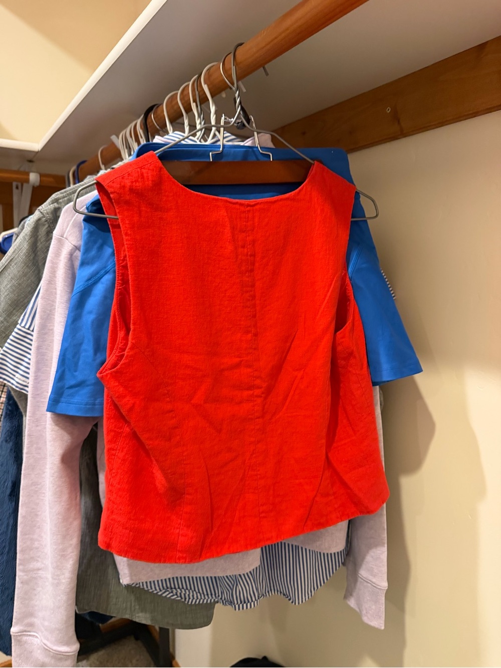 J. Crew Red Sleeveless Button Vest - Picture 2 of 2